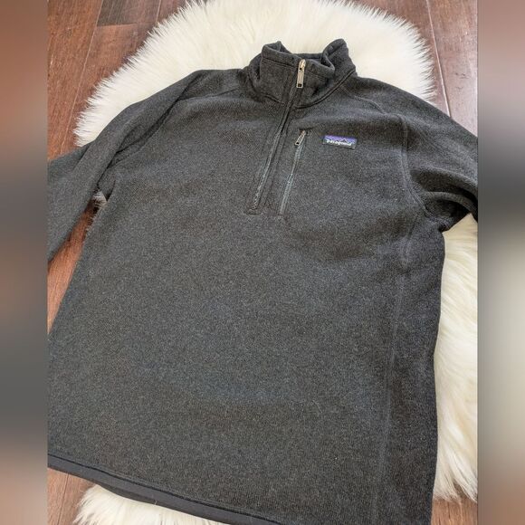Patagonia Better Sweater Charcoal Grey Half Zip Up Pullover M Medium - Picture 4 of 4